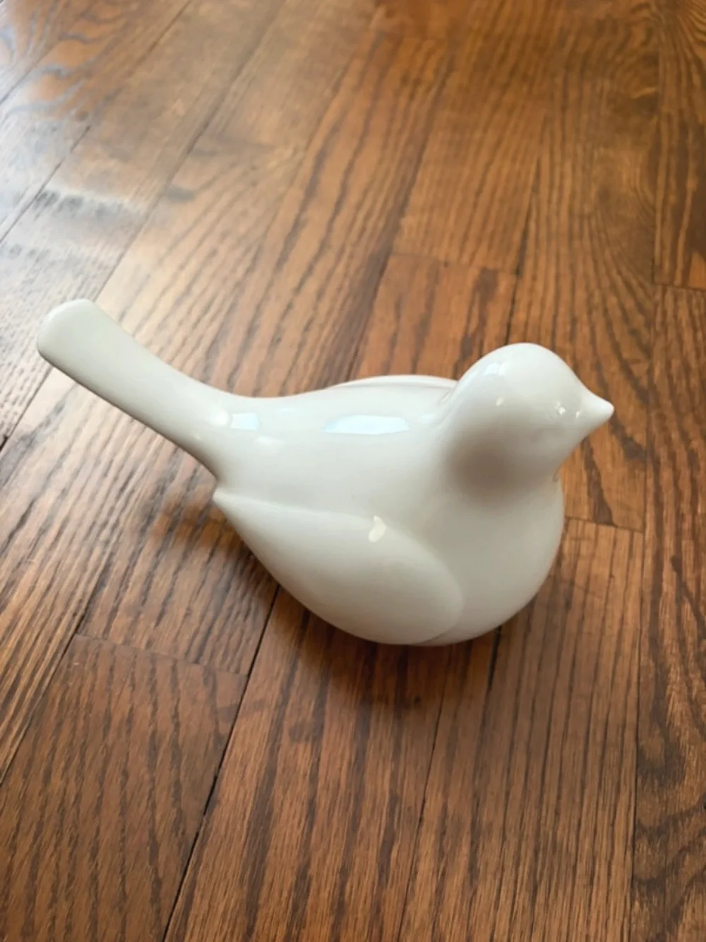 White Ceramic Bird Figurine - Decorative Bird Accent